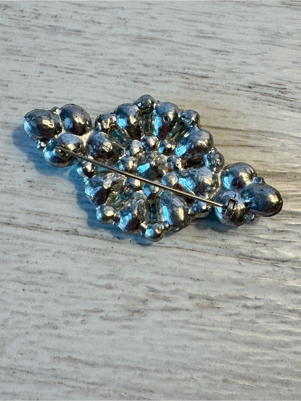 Vintage 1950’s Teal Crystal Brooch - Picture 3 of 3